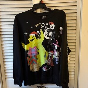 Disney Black Sweater with Nightmare Before Christmas Characters